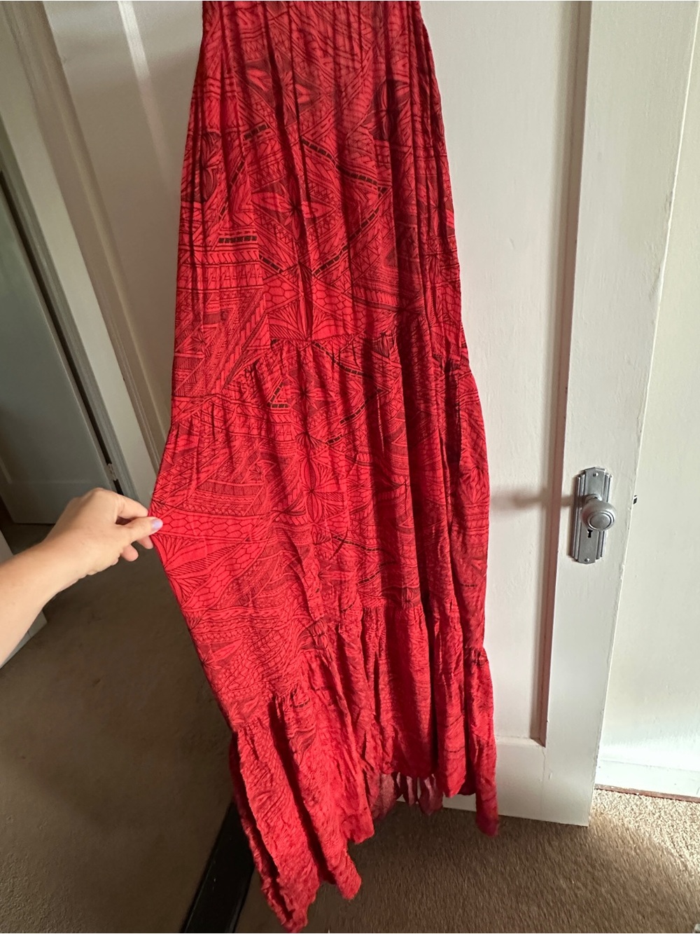 Tanoa lole layered Red and black maxi dress with pockets - Picture 6 of 6